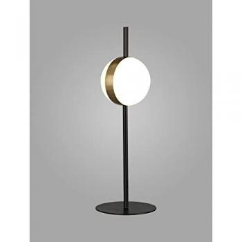 Lámpara de mesa Cuba LED 8W, sobremesa negra y dorado 18W, 3000K, 600lm, fabricada en acero y acrílico con acabado en color oro y negro, incluye 3 años