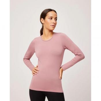 Camiseta térmica de mujer de manga larga y cuello redondo