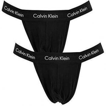 Calvin Klein de los Hombres Pack de 2 Tangas, Negro, S