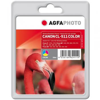 Cartucho de Tinta AgfaPhoto APCCL511C Compatible para Canon PIXMA (Cian, Magenta, Amarillo)