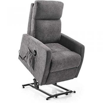 Sillón Relax Motorizado Levanta Personas Lyon Color Gris con Tapizado Antimancha
