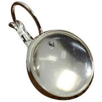 PandaHall Claro Cúpulas Cubierta cabujón de Cristal y Latón Palanca Ajustes del Pendiente para DIYcadmio Libre y sin Plomo y níquel libreplatapendiente: 25x16mmBandeja: 16 mm Vidrio: 15.73~16.13mm