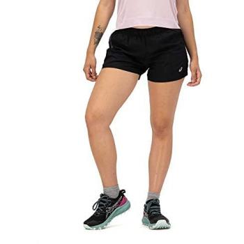 Pantalón Corto ASICS Icon 4Inch para Mujer - Negro y Coral, Talla L