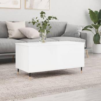 Mesa de centro madera contrachapada 90x44,5x45 cm blanco brillo vidaXL
