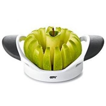 Cortador de manzanas GEFU PARTI - Acero inoxidable y plástico, con diseño ergonómico en gris y blanco