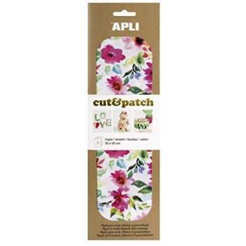 APLI - Papel Cut&Patch Flores 3 hojas