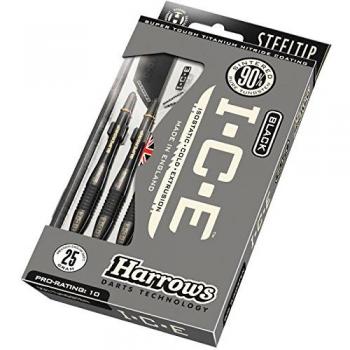 Harrows Dardos de tungsteno con Punta de Acero, Black I.C.E, Hombre, Negro, 21 g