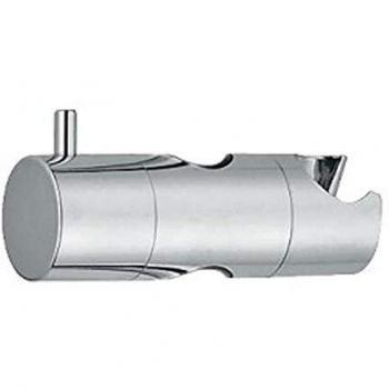 Soporte deslizante de ABS cromado para barra de ducha de 25 mm, longitud 124,5 mm y diámetro 37,5 mm