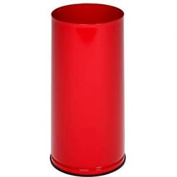 Soporte para paraguas VAR de 30 litros, altura 610 mm, chapa continua, color rojo fuego RAL 3000