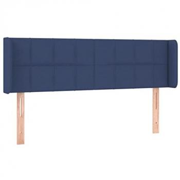 Cabecero de Tela Azul con Orejas 147x16x78/88 cm