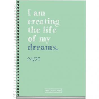 Agenda Escolar Miquelrius Activa Semana Vista 2024-2025 Verde 117x174 mm Castellano e Inglés