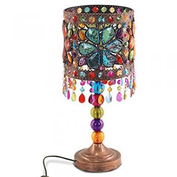 Lámpara de Sobremesa Multicolor de Metal y Resina Estilo Hindú 54x23x23 cm