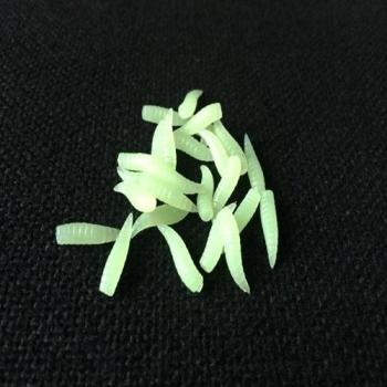 25 Pcs 16MM de silicona suave noctilucentes Worms Pesca Grub con Sabor.