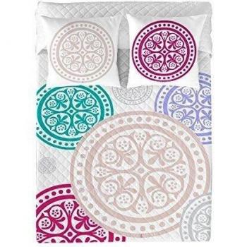 Devota & Lomba Medallones Colcha Bouti, Algodón, Multicolor, 260 x 180 cm