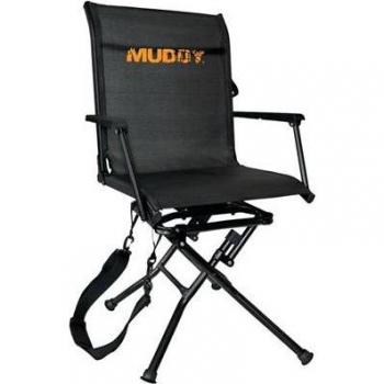 Muddy MGS400 Swivel-Ease Ground Seat with Shoulder Carry Strap, Black