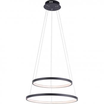 ANELLA Duo - Lámpara colgante LED Circle, antracita, versión de 2 luces