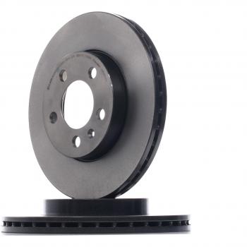 Disco de freno BREMBO 09D570.11 para SEAT Ibiza, VOLKSWAGEN Polo, SKODA Kamiq, Scala, Fabia y AUDI A1, ventilado, altamente carbonizado, 1 pieza