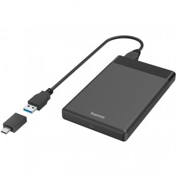 Carcasa USB para discos duros y SSD de 2.5 - Hama Negra