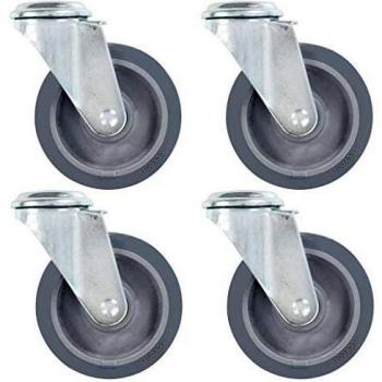vidaXL 12x Ruedas Giratorias con Agujero Pasador Diámetro 100mm Material Brico Muebles Bancos Trabajo Carritos Estanterías Resistencia Golpes Suaves