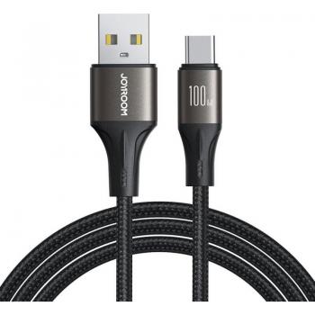 Cable USB-A a USB-C 100W de carga rápida, 1.2m, negro - Joyroom Light-Speed