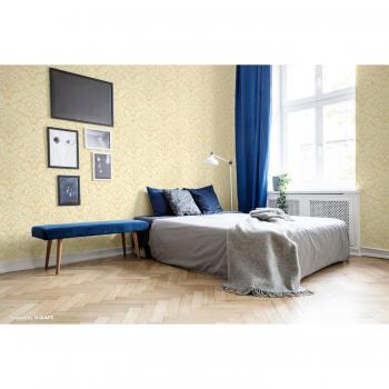 Acanthus Damask Wallpaper - Soft Gold