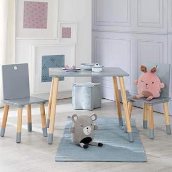 Roba-kids 450019GA - Conjunto de mesa y sillas de juego, color gris