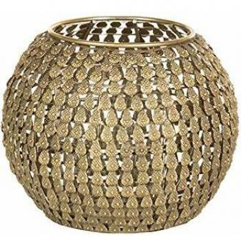 BigBuy Home S0110657 Candelabro Golden Tear, Medida, 17 x 17 x 14 cm