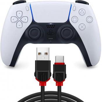 Cable USB Tipo C Gaming Compatible con Carga Rápida para Mando DualSense PS5