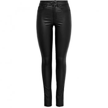 Only Royal High-Waisted Rock Coated Skinny Jeans for Women - Black XS/30