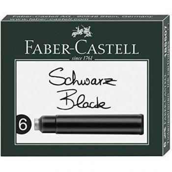 Estuche con 6 cartuchos de tinta Faber-Castell negro