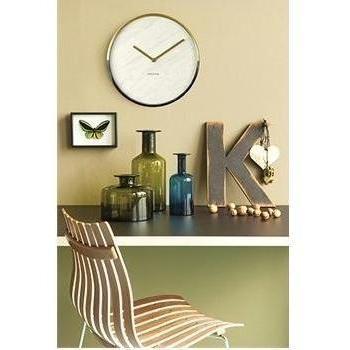 Karlsson ka5606wh Reloj de Pared Marble Delight Oro, Color Blanco, 5 x 30 x 30 cm