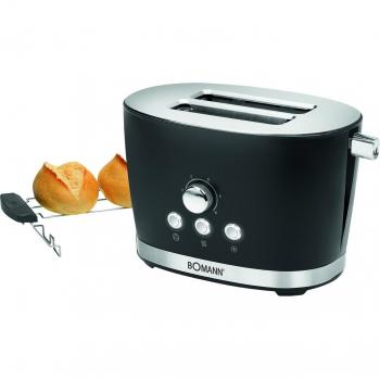 Bomann TA 3005 CB Tostadora de Pan, 2 Rebanadas, Regulador de Nivel de Tostado, 3 Funciones (Tostar, Calentar y Descongelar), Calienta Panecillos,