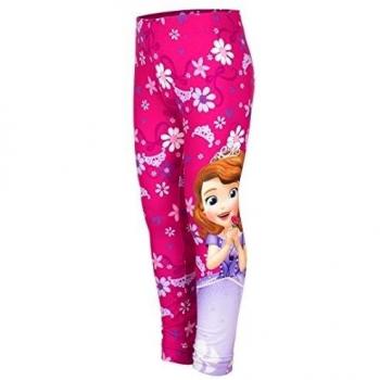 Disney Sofia - Leggings - para niña blanco fucsia 98 cm, 2-3 Años