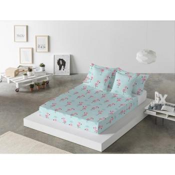 Sábana encimera FLAMINGOS 100% algodón 144 hilos, ropa de cama