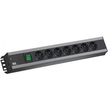 Regleta de enchufes BACHMANN 19 7-fichas con interruptor, tipo F, 2m, interior