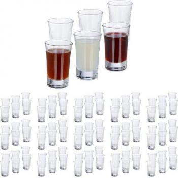 Set de 96 vasos para chupitos, 4 cl, apto para lavavajillas, transparente