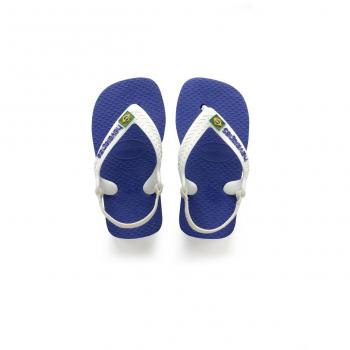 Havaianas Baby Brasil Logo II Flip-Flops - Marine Blue/White, Size 17-18 EU