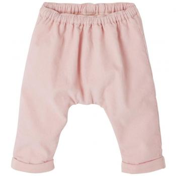 VERTBAUDET Pantalón árabe bebé recién nacido de pana forrado Rosa claro liso 6M-67CM