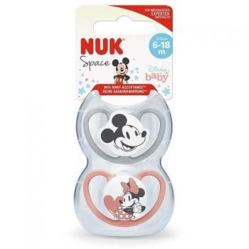 NUK Chupete Silicona Space Mickey 0-6 Meses Niña 2 Unidades