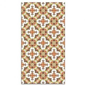 Alfombra Vinílica Baldosín Estilo Oriental Naranja 160x230 cm - Antideslizante e Ignífuga para Cocina y Salón
