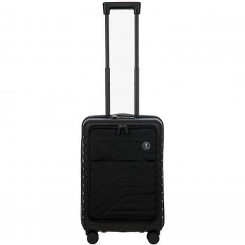 Bric's Milano Expandable Hard Shell Cabin Trolley with External Pocket, Black, 37x55x24/28 CM