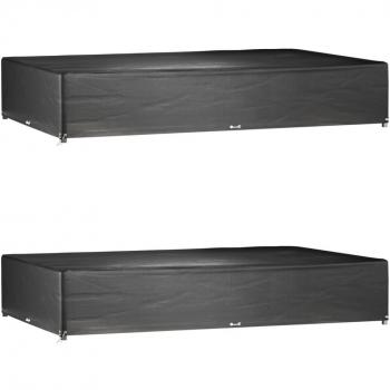 Cubierta de muebles de jardín 2 piezas rectangular 325x205x60cm con 16 ojales