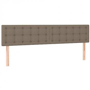 Cabecero con LED de tela gris taupe 160x5x78/88 cm