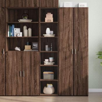 Armario Aparador Alto de Madera Multicapa de Roble Marrón 40x41x185 cm