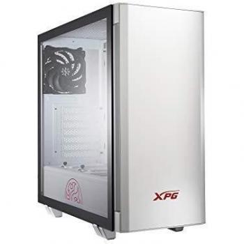 ADATA XPG Invader Mid-Tower PC Chassis, Front ARGB Downlight, Side Glass Panel, High Airflow Design with Pre-Installed Fans, Hassle-Free Installation, I/O USB Ports, White