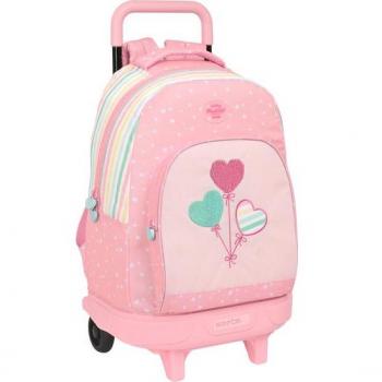 Mochila grande con ruedas compact extensible reciclado Blackfit8 Globitos Safta