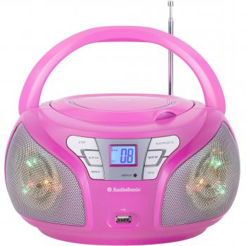 AudioSonic CD-1560 - Radio estéreo, color rosa