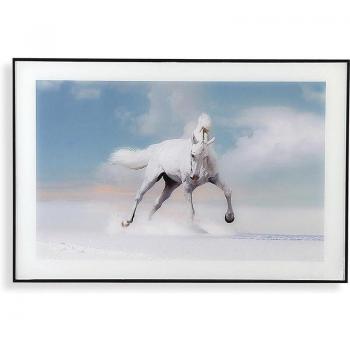Cuadro de Cristal con Imagen de Caballo en el Cielo - Medidas 40 X 60 X 2 Cm - Material Madera MDF - Accesorios Decorativos