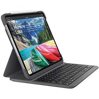 Logitech Slim Folio Pro Funda para iPad con Teclado Inalámbrico Bluetooth, iPad Pro 11 Pulgadas 1.ª Generación Modelos: A2228, A2068, A2230, A2231, Teclas Retroiluminadas, Disposición QWERTY UK, Negro