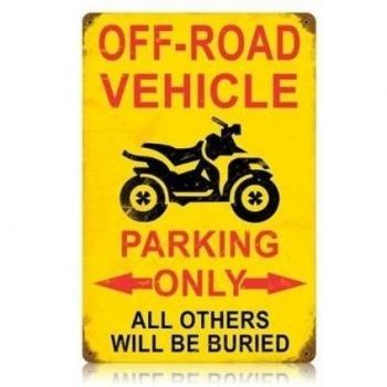 Off Road Parking Vintage Vintage Metal Sign ATV 4-Wheeler 12 X 18 Steel Not Tin by The Vintage Sign Store
